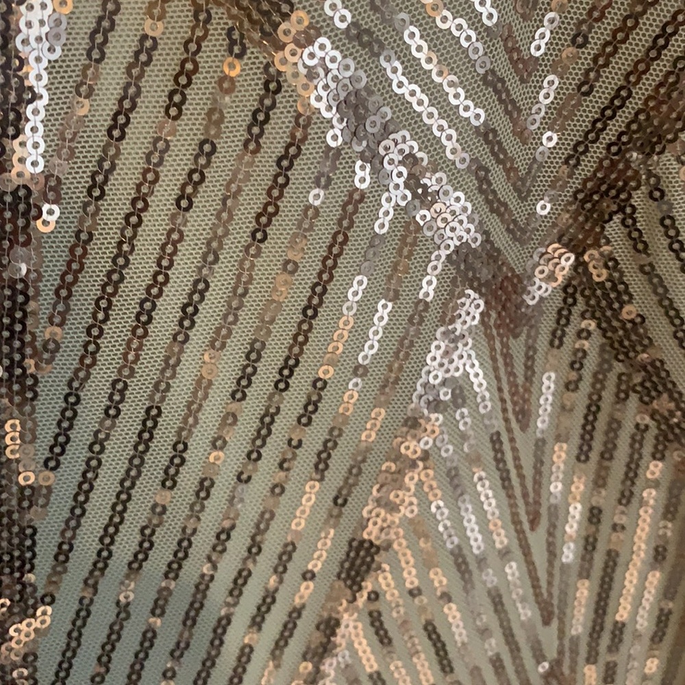 NWT HOMECOMING/ PROM/ DRESS sequins rose gold/ pink formal gown - Picture 4 of 8